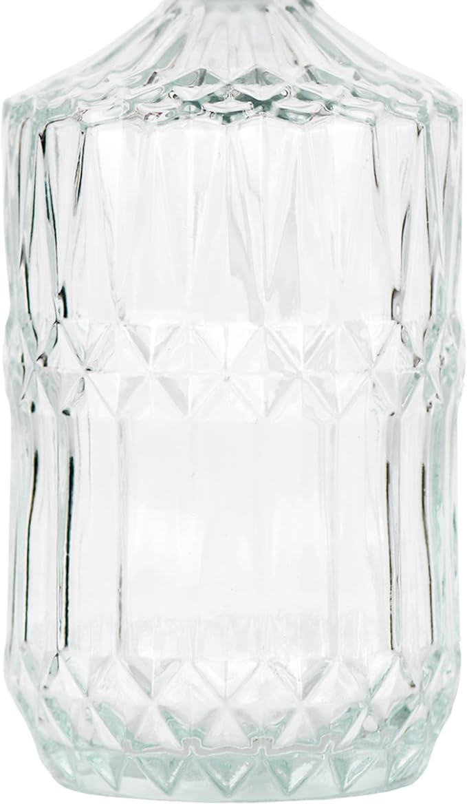 18 oz Clear Thick Glass Soap Dispenser with Black Rustproof Pump, Refillable Bathroom, Kitchen Soap Dispenser for Hand Soap, Body Wash and Lotion (Clear-Silver Pump)