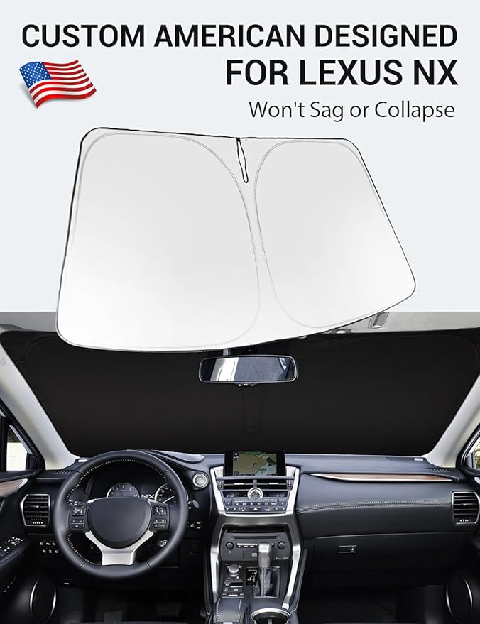 Proadsy 2025 Upgrade Windshield Sun Shade Custom Fit 2015-2021 Lexus NX Foldable Front Sunshade Protector Sun Visor Blocks UV Rays Keep Car Cooler