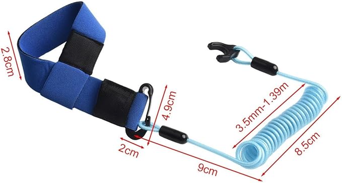 For Jet Ski Kill Switch Lanyard Essential Safety Equipment Featuring Adjustable Neoprene Strap and Resilient Nylon Cord Construction (A Bule)