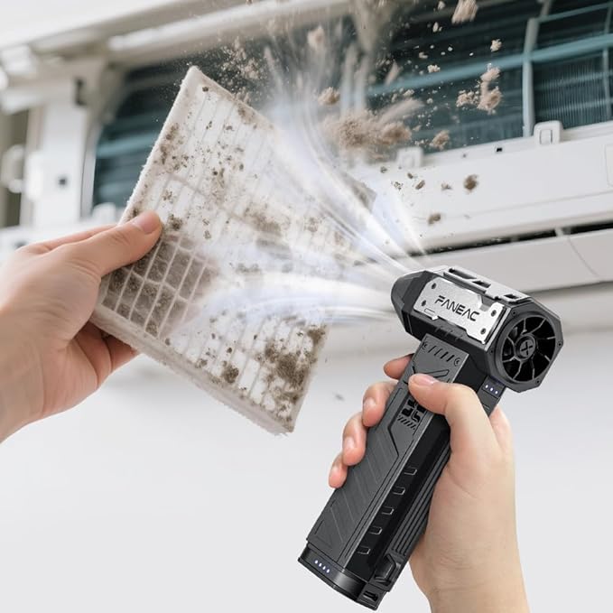 X305 Electric Air Duster Dual Battery - 150,000rpm, 3-Gear Adjustable Speed, Ultra-Powerful Brushless Motor Compressed air Duster, for Keyboard, Computer, House, Indoor and Outdoor