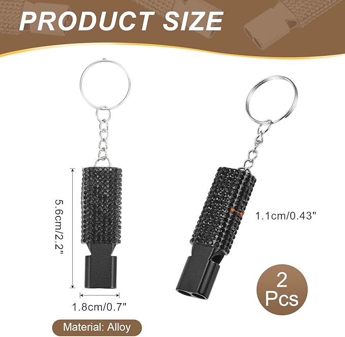 PATIKIL Emergency Whistle with Keychain, Bling Safety Survival Whistles Rescue Signaling Loud for Outdoor Camping Hiking Boating Hunting Fishing