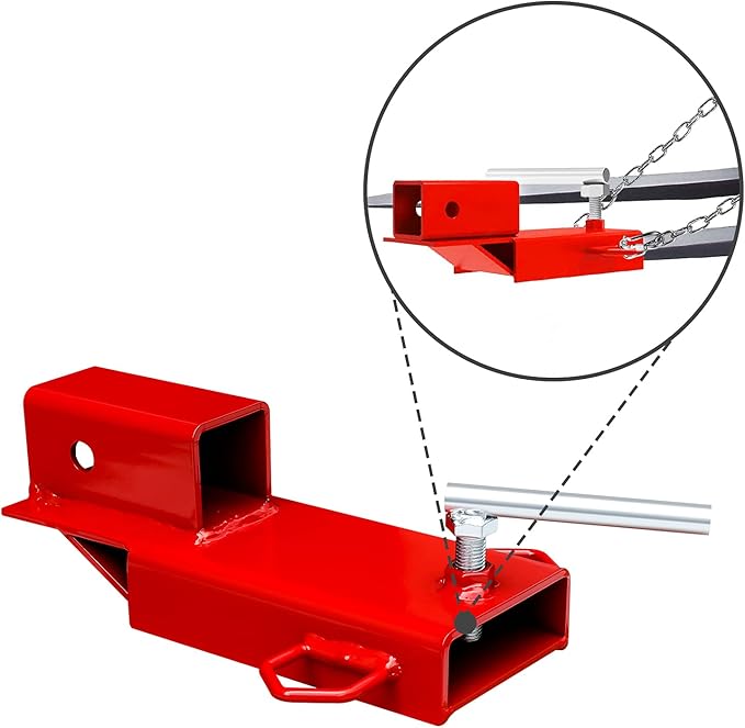 Forklift Trailer Hitch Attachment, EBESTTECH 1 PC 2" Receiver Trailer Towing Adapter with Chain Red