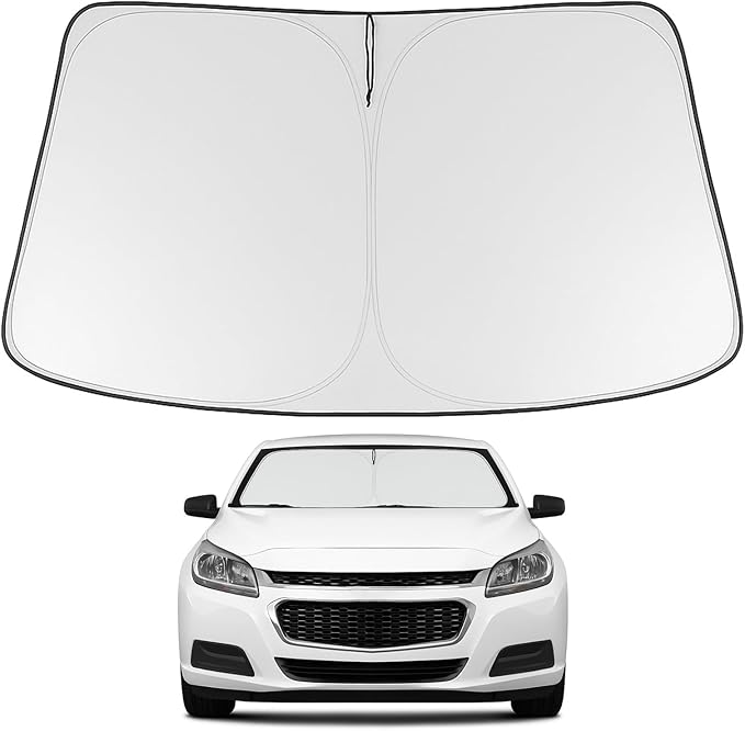 Proadsy 2025 Upgrade Windshield Sun Shade Custom Fit Chevrolet Malibu 2013-2015 4-Layer Foldable Front Sunshade Protector Sun Visor Blocks UV Rays Keep Car Cooler