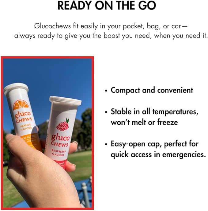 Glucochews Raspberry Glucose Tablets – 60 Tablets (10 per Tube, 6 Pocket-Sized Tubes) – 3.8g Fast-Acting Glucose Each – Boosts Energy – Gluten-Free, Fat-Free, Caffeine-Free