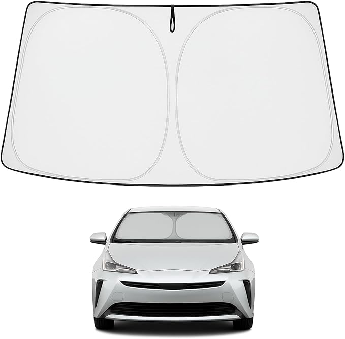 Proadsy 2025 Upgrade Windshield Sun Shade Custom Fit Toyota Prius 2016-2022 (NOT for Prius C or Prius V) 4-Layer Foldable Front Sunshade Protector Sun Visor Blocks UV Rays Keep Car Cooler