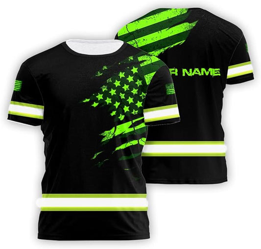 Color US Flag High Visibility Hoodie for Men Women Reflective Tapes Safety Workwear for Worker Runner Patriotic