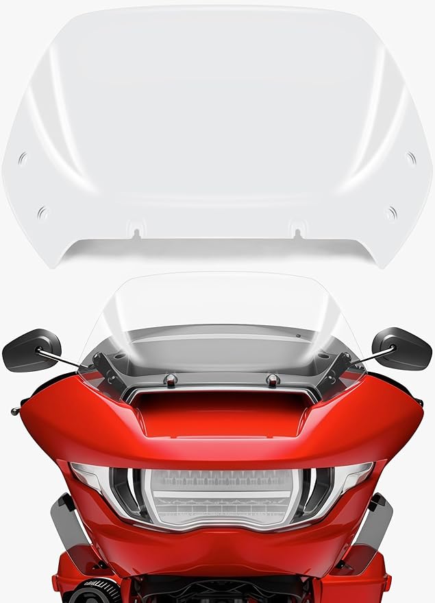 10" Wave Windshield Windscreen Wind Splitter Compatible with Harley Davidson Touring CVO Road Glide FLTRXSE 2023-up,CVO Road Glide ST FLTRXSTSE 2024-up,Road Glide FLTRX 2024-up (Clear)