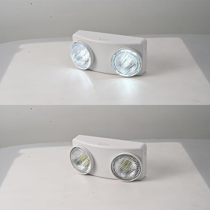 LED Emergency Light with 1.0 Meter Plug,LED Battery Backup Lighting Commercial Exit Light Fixtures for Business Home Office Night Power Failure Outage Safety UL-924 AC110V