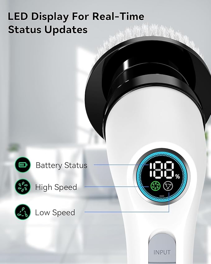 Electric Spin Scrubber Cleaning Bathroom: Shower Cleaner Brush, Cordless Power Scrubber for Tub Tile and Floor (Handle Length 50)