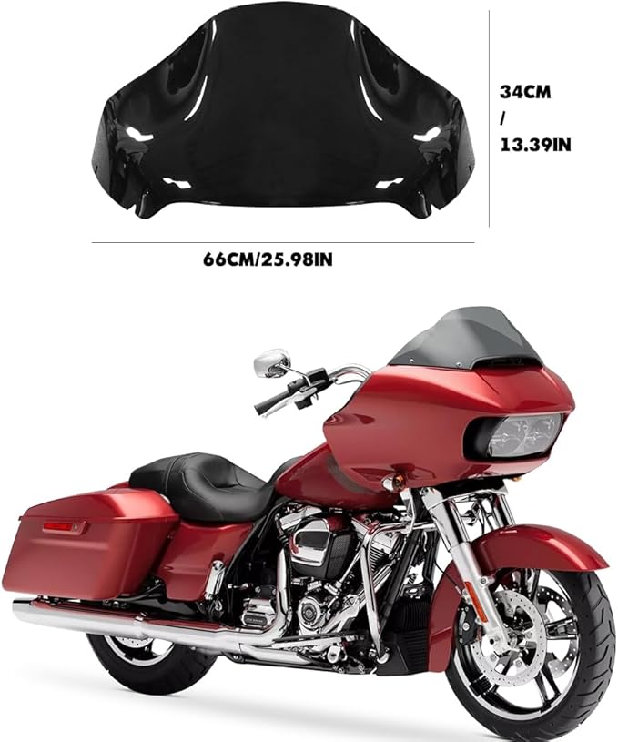 Black 13" Windshield for Harley Davidson Touring Road Glide CVO FLTRX/FLTRXS/FLTRK/FLTRU/FLTRUSE 2014-2022 Windscreen Air Deflector