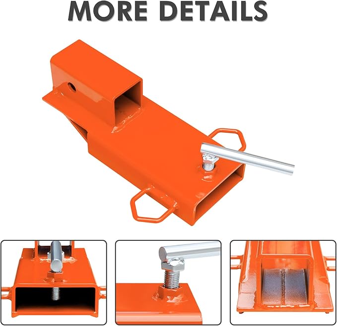 Forklift Ball Hitch Attachment, EBESTTECH 1PC Forklift Trailer Hitch Attachment 2" Receiver Trailer Towing Adapter with Chain Orange