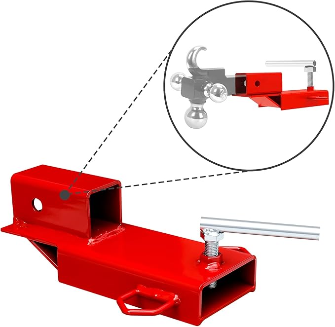 Forklift Trailer Hitch Attachment, EBESTTECH 1 PC 2" Receiver Trailer Towing Adapter with Chain Red