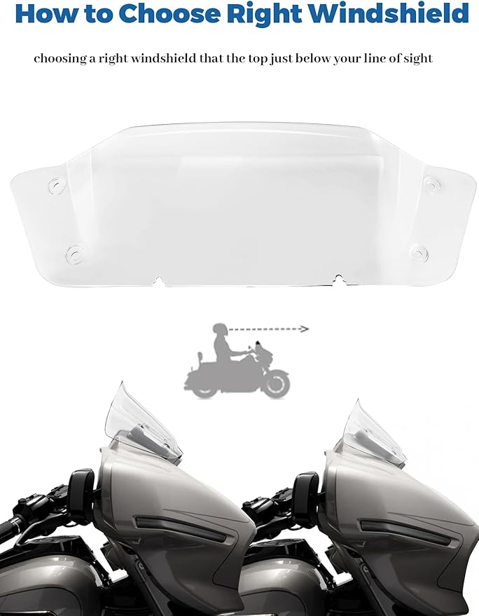 5" Windshield Windscreen Wind Splitter Compatible for Harley Davidson CVO Street Glide FLHXSE 2023-2024, Street Glide FLHX 2024-Later, Clear (Vertical 5", Horizontal 7")