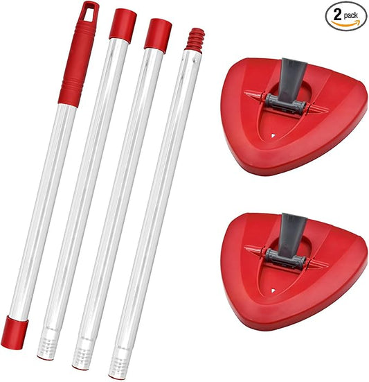 Mop Handle for O Cedar,2 Spin Mop Base for Ocedar, Mop Stick Pole Handle Adjustable 30-58" and Replacement Mop Base Part for EasyWring Spin Mop, Lightweight & Durable