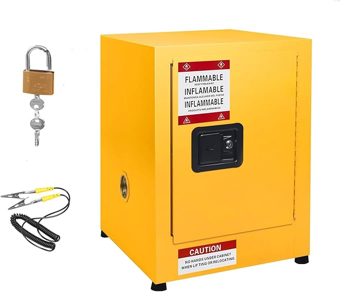 Flammable Cabinet 17" x 17" x 22", Galvanized Steel Safety Cabinet, Adjustable Shelf Flammable Storage Cabinet, for Commercial Industrial and Home Use