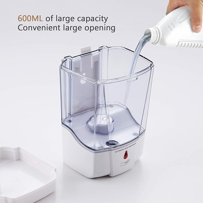 interhasa! Soap Dispenser, Touchless Hand Sanitizer Dispenser Wall Mount Automatic Kitchen Soap Dispenser for Commercial Home, Office, 600ml/20oz