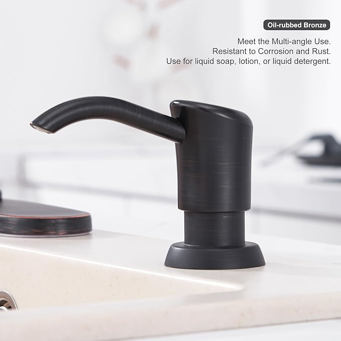 GAGALIFE Built in Counter Soap Dispenser for Kitchen Sink and Extension Tube Kit, Anti-Leakage Upgrade with 40" Tube No More Top Refill, Oil-Rubbed Bronze
