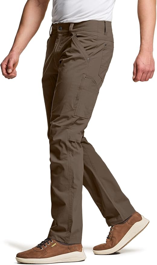 CQR Men's Vent Stretch Pants, Quick Dry Lightweight Casual Cargo Pants, Water Resistant Straight-Fit Utility Work Pants