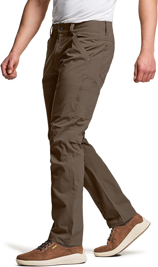 CQR Men's Vent Stretch Pants, Quick Dry Lightweight Casual Cargo Pants, Water Resistant Straight-Fit Utility Work Pants