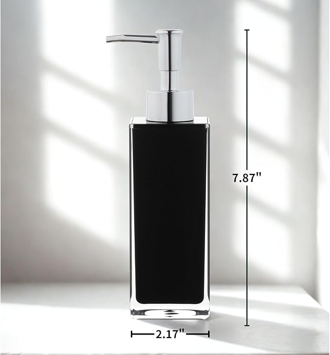 Premium Black Soap Dispenser for Bathroom and Kitchen, Refillable Hand Soap Dispenser, Dish Soap Pump Bottle