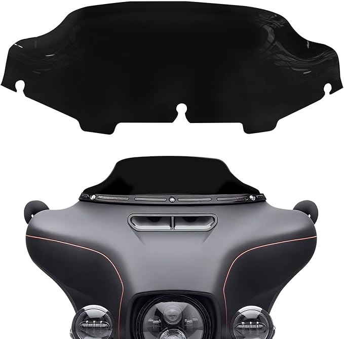 6" Windshield Windscreen for 2014-2024 Harley Davidson Touring Street Glide Electra Glide/Ultra Limited/Tri Glide FLHT FLHX FLHXS FLHTK, Black