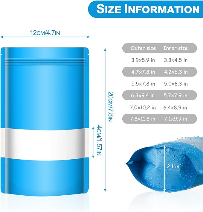 Stand-up Smell-Proof Bags for Small Business Packaging - Candy Food Storage Bag Edible Pouch Bags with Clear Window 100 Pcs Bags for Candy