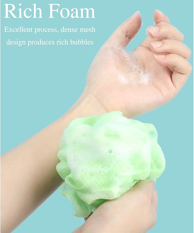 CHENGU 80 Pcs Loofah Bulk Sponge Bath Sponges for Shower Bath Luffa Bulk Pouf Shower Puff Wash Body Pouf Mesh Loofah Exfoliating Body Scrubber for Baby Women Men, 20g
