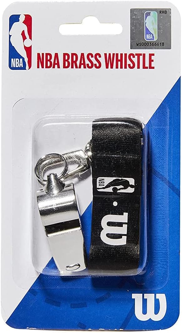 WILSON NBA Brass Basketball Whistle with Lanyard