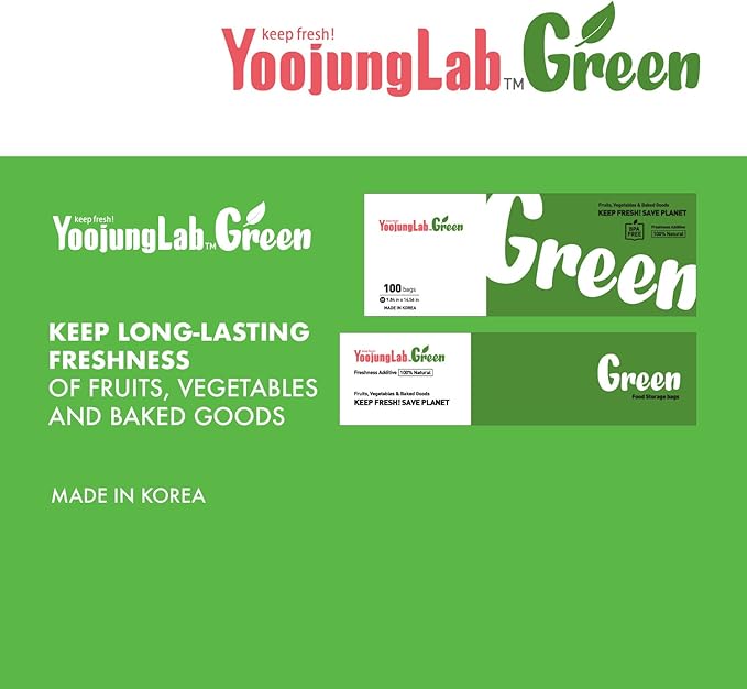 Green Food Storage Bags - M+L Size, 200 Bags, Keep Fresh Produce, Fruits, Vegetables, Flowers, BPA FREE, HDPE, Eco-Friendly