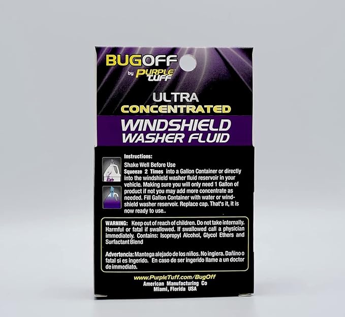 BUGOFF Windshield Washer Fluid Ultra-Concentrated