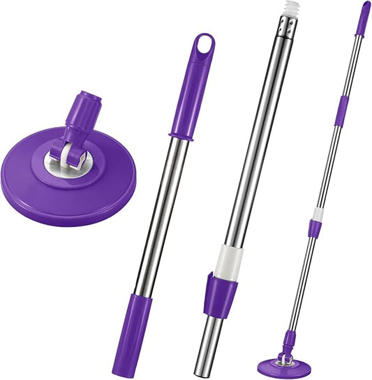 Rtteri Spin Mop Replacement Handle 360 Degree Spin Mop Pole Handle Replacement Rotating Telescopic Stick for Head Replace Spinning Household Cleaning Accessories for Home(Purple)