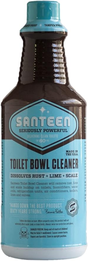 Santeen Rust, Scale & Delimer Remover| 6-pack of 1-quart bottles | Removes Rust, Lime, and Scale buildup