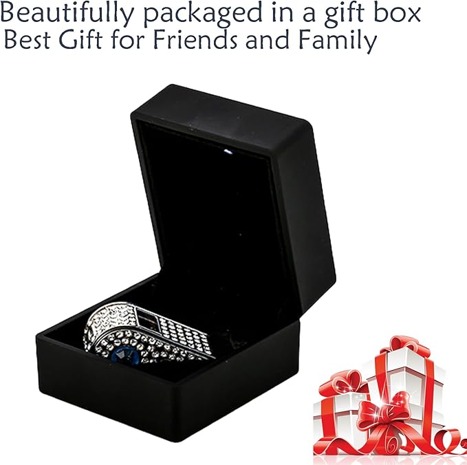 Bling Whistle Metal Rhinestone Lanyard Whistle Loud Sound with Chain for Coach,Referee,Emergency,Lifeguard,Teachers-Includes Gift Packaging(Sliver-Blue)