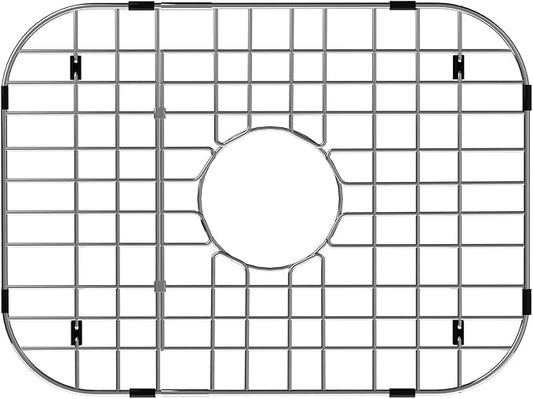Sink Grid Protector, 18" Bottom Sink Grates, Sink Protector with Corner Radius, Kitchen Sink Protector Center Drain Hole, Sink Steel Bottom Grid -18"L X 13.4"W