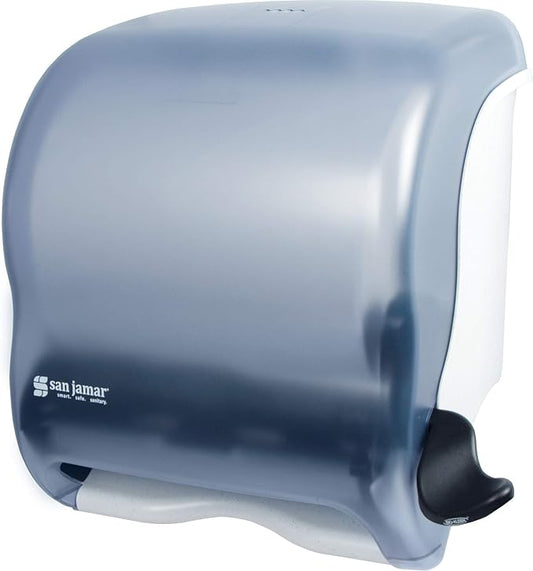 San Jamar Classic Element Paper Towel Dispenser Fits All Core Sizes with Lever for Bathroom, Kitchens, and Restaurants, Plastic, 8.5 x 12.5 x 12.75 Inches, Arctic Blue