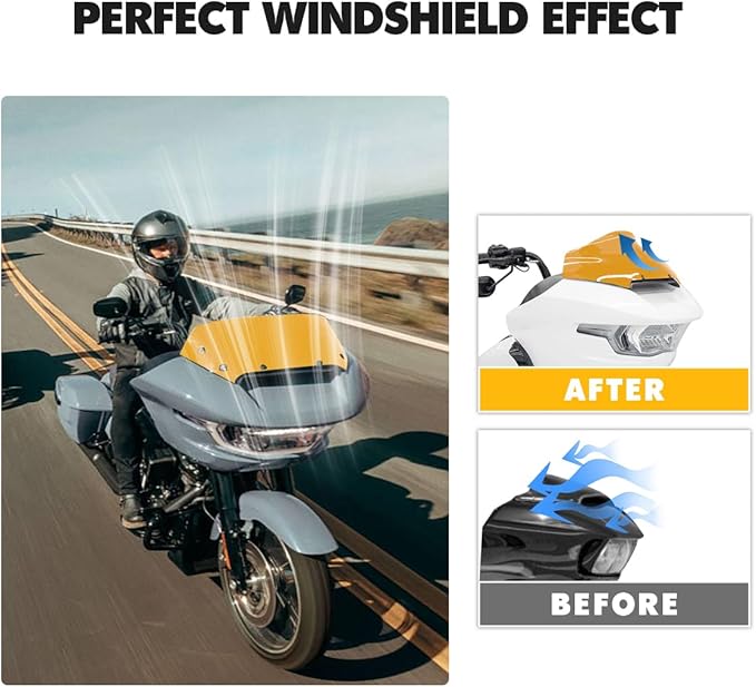 10" Windshield Windscreen Compatible with Harley Road Glide CVO/SE FLTRXSE 2023 2024 FLTRX 2024 CVO ST FLTRXSTSE 2024 for 2023 2024 Road Glide Accessories,Orange