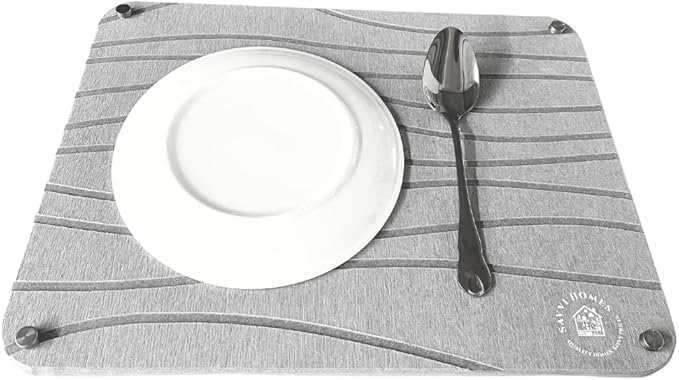 Diatomaceous Earth Dish Drying Mat with Non-Slip Stainless Steel Feet - 16 L x 12 Inch Odorless, Quick Drying Stone Mat for Kitchen Sink - Heat Resistant, Super Absorbent Dish Drying Stone
