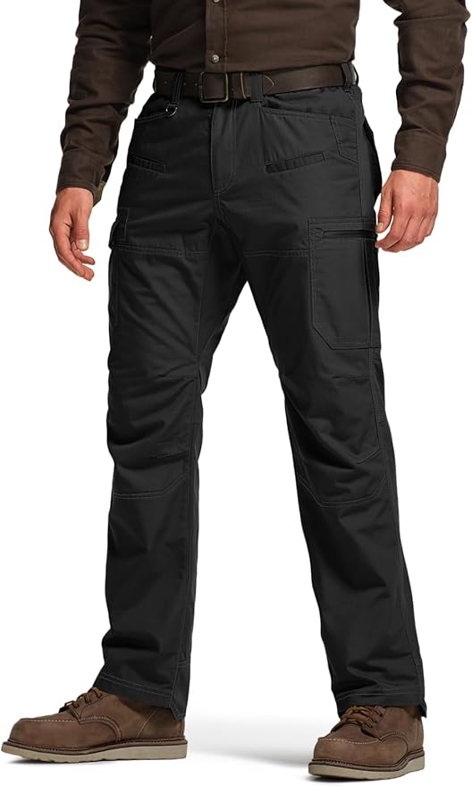 CQR Men's Winter Tactical Cargo Pants, Thermal Fleece Lined Outdoor Snow Ski Hiking Work
