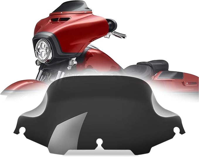 8" Windshield Windscreen for 1996-2013 Harley Davidson Touring Street Glide Electra Glide/Ultra Limited/Tri Glide FLHT FLHX FLHXS FLHTK, Black
