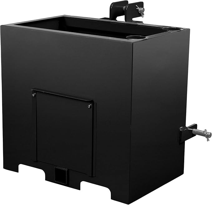 GAOMON 3 Point Ballast Box, 800lbs Capacity, Standard 2 inch Hitch Receiver,with 5cu.ft Volume, Heavy Duty Steel, Fits Category 1 Tractor Attachment, Black