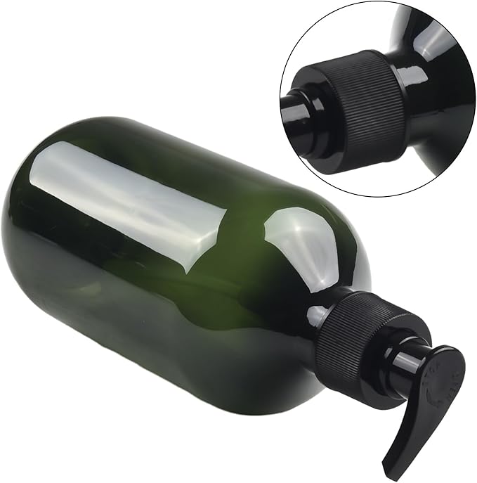Pump Bottle Dispenser 4 Pack 16Oz/500ml Empty Plastic Shower Refillable Dispenser Soap Shampoo Pump Dispenser Containers with Pump Multipurpose for Cosmetic Kitchen Bathroom
