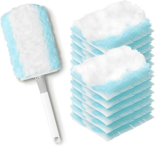 JOYMOOP Disposable Dusters for Cleaning, Heavy Duty Refills, Multi-Surface Dusting Brush for Pet Hair and Home Cleaning - Blue