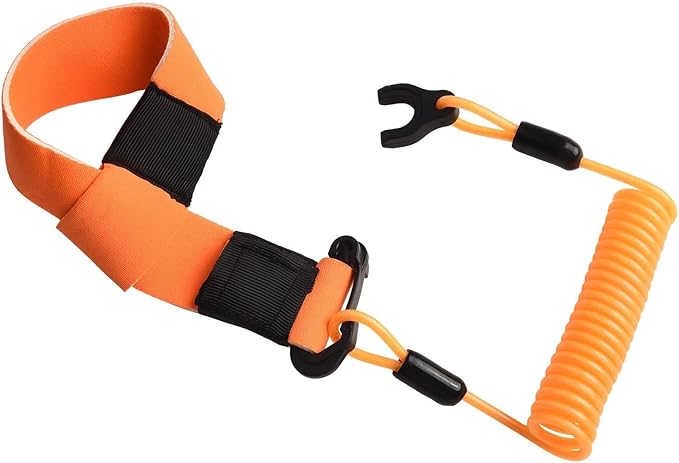 For Jet Ski Kill Switch Lanyard Essential Safety Equipment Featuring Adjustable Neoprene Strap and Resilient Nylon Cord Construction (A Orange)