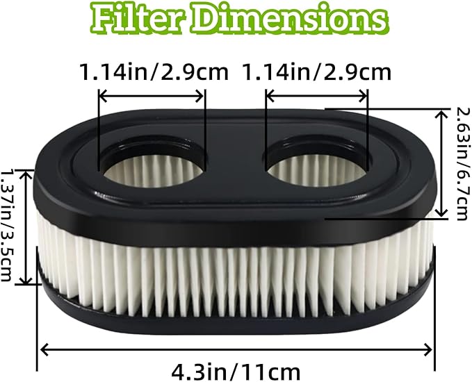 593260 Lawn Mower Air Filter, 798452 334404 Air Cleaner Replacement Filter Fit for 4247 5432 5432k 09P00 09P702 550E 500EX 550EX 625 Series Engine, Compatible with Troy Bilt TB110 TB200 TB230 (12PCS)