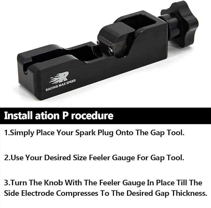 Universal Spark Plug Gap Tool Compatible with Most 10mm 12mm 14mm 16mm Spark Plugs Black - 1 Set with Feeler Gauge