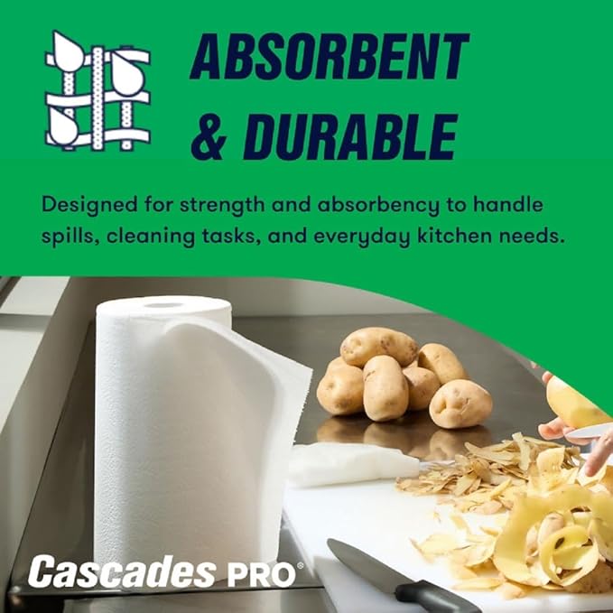 Cascades PRO Select Kitchen Roll Towels, 2-Ply, 8 X 11, 250/roll, 12/carton