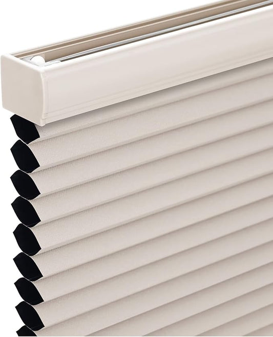 Changshade Cordless Cellular Shades, Blackout Honeycomb Shades for Windows, Pull Down Pleated Blinds, Easy to Install for Indoor Windows and French Doors,21" W x 48" H, Beige