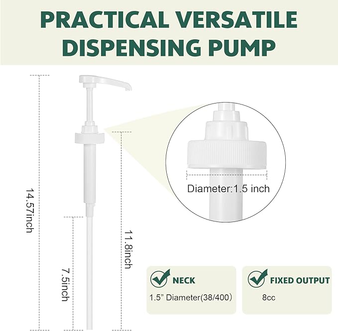 Sawysine 2 Pcs Gallon Pump Dispenser, Fits Most 1 Gallon Jugs Pump Dispenser 38/400 Lid Top Replacement for Bottle, Shampoo and Conditioner Leak Proof