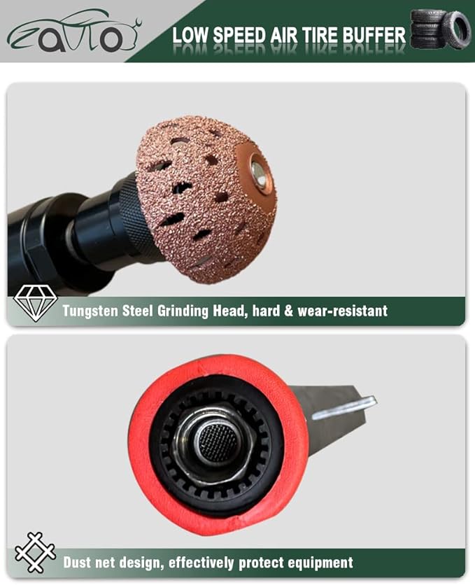 2500rpm Low Speed Air Tire Buffer Tire Repair Kit Polishing Cleaning Tool 35 mm Pneumatic Automatic Buffing Wheel Machine Tire Patch Tools Rear Exhaust