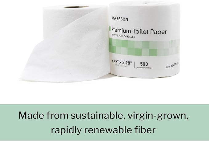 McKesson Premium Toilet Paper, 2-Ply, 1 Roll, 80 Packs, 80 Total